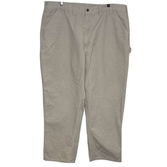 Carhartt Other - Carhartt Loose Straight Tan Washed Duck Dungaree Work Pants Men Size 44x32